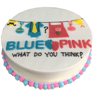 Blue and Pink Baby Shower Theme Cake