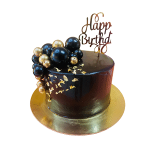 Black & Golden Chocolate Balls Cake