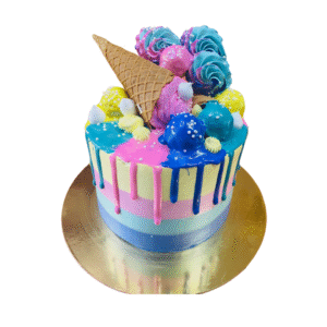 Rainbow Ice-cream Theme Cake