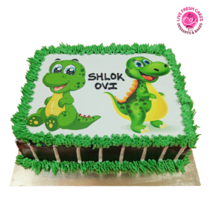 Cartoon Dinosaur Photo Cake