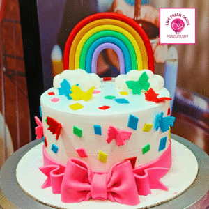 Butterfly Bow Rainbow Cake