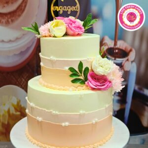 Petal Pearl Engagement Cake