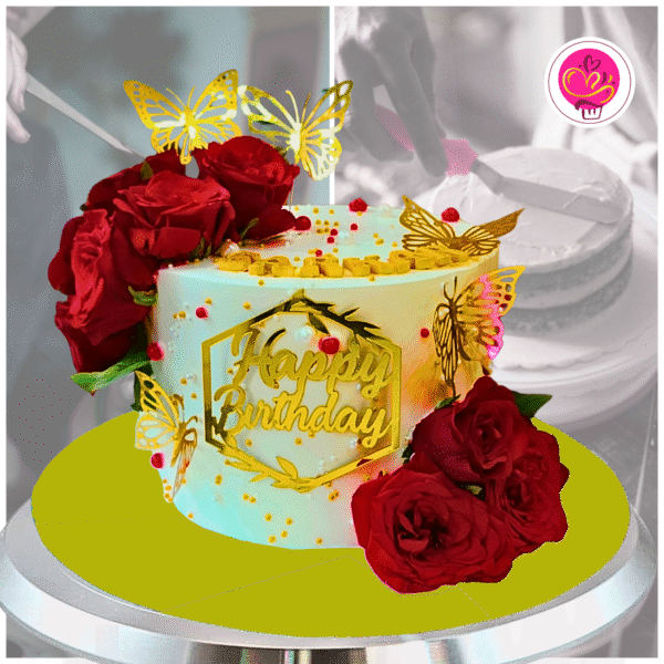 Golden Butterfly Cake